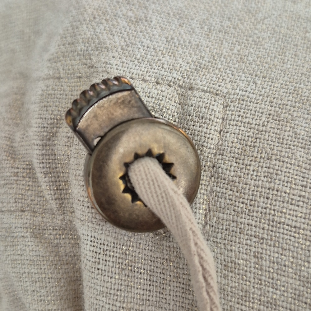 J. Jill Khaki Utility Jacket with Subtle Gold Shimmer Sz XS - Picture 13 of 16